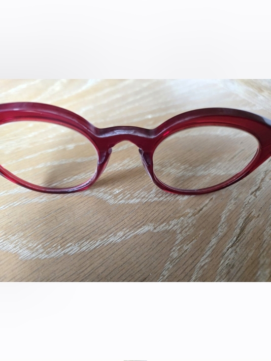Anne & Valentin Burgundy Round Eyeglasses - Picture 3 of 7